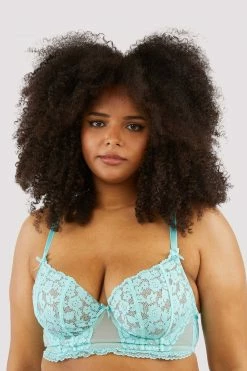 Felicity Hayward X PP New In Vega Aqua Lace And Frill Longline Bra