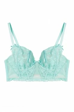 Felicity Hayward X PP New In Vega Aqua Lace And Frill Longline Bra