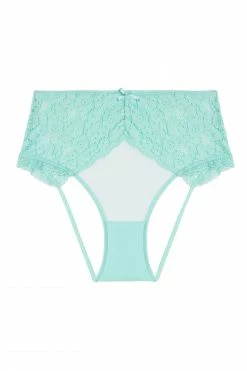 Felicity Hayward X PP Vega Aqua Lace And Frill Open Back High Waisted Briefs