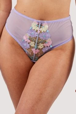 Felicity Hayward X PP New In Luna Pastel Embroidered High Waisted Thong