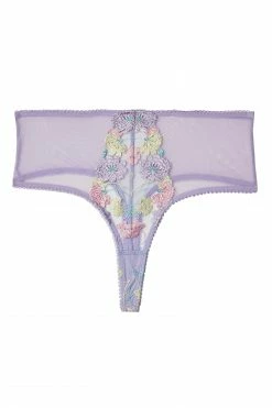 Felicity Hayward X PP New In Luna Pastel Embroidered High Waisted Thong