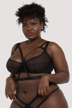 Felicity Hayward X PP Danielle Black Harness Balcony Bra New In