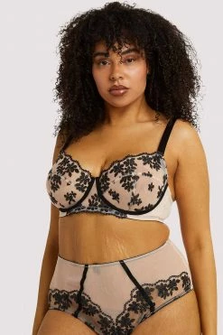 Playful Promises Curve Exclusive Evie Black & Peach Balcony Bra Bras