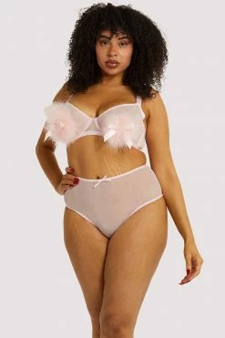 Deals 🎁 Playful Promises Curve Exclusive Bras Marina Pink Feather Bra 🛒 8 Playful Promises Curve Exclusive Bras Marina Pink Feather Bra