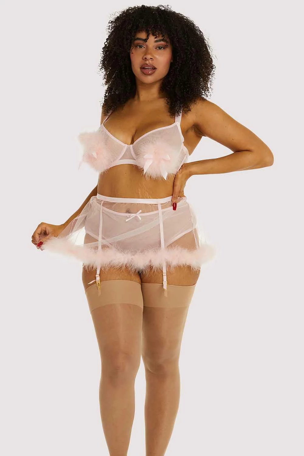Deals 🎁 Playful Promises Curve Exclusive Bras Marina Pink Feather Bra 🛒 5 Playful Promises Curve Exclusive Bras Marina Pink Feather Bra