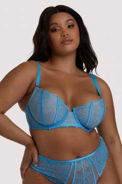 Playful Promises Curve Exclusive Peyton Blue Embroidery Bra