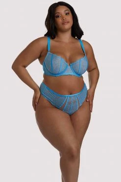 Playful Promises Curve Exclusive Peyton Blue Embroidery Bra