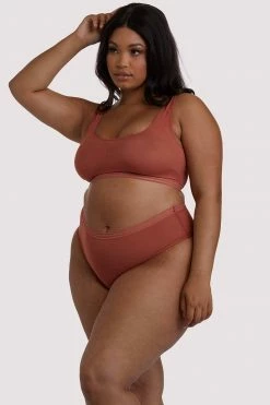 Playful Promises Curve Exclusive Chelsea Cinnamon Mesh Crop Top New In Bras