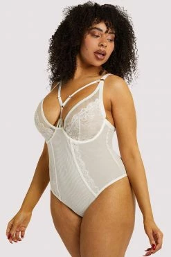 Playful Promises Curve Exclusive Bodies White Leslie Bodysuit