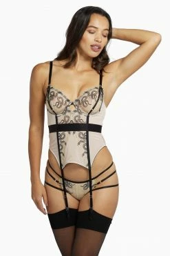 Playful Promises Dakota Snake Basque With Cut Out Front Basques & Corsets