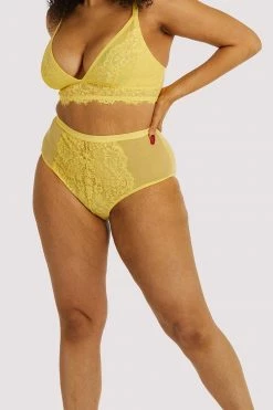 Playful Promises USA Shop 21 Playful Promises Curve Exclusive Bella Lemon High Waist Brief Everyday Lingerie