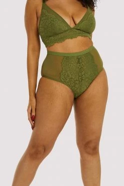 Playful Promises USA Shop 19 Playful Promises Curve Exclusive Everyday Lingerie Bella Olive High Waist Brief