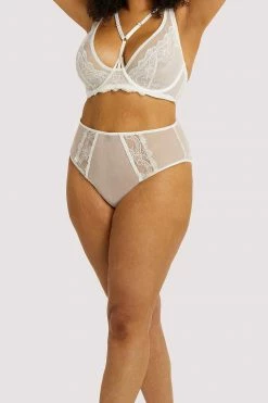 Playful Promises Curve Exclusive Knickers Leslie White High Waist Brief