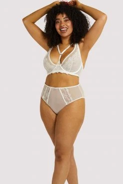 Playful Promises Curve Exclusive Knickers Leslie White High Waist Brief