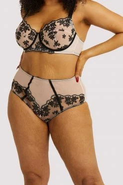 Playful Promises Curve Exclusive Knickers Evie Black & Peach Brief