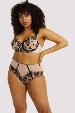 Playful Promises Curve Exclusive Knickers Evie Black & Peach Brief