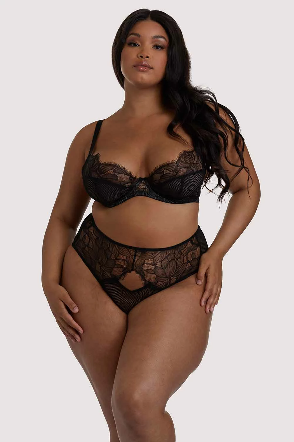 Brand new 🔥 Playful Promises Khloe Black Floral Highwaist Brief 🔔 4 Playful Promises Khloe Black Floral Highwaist Brief