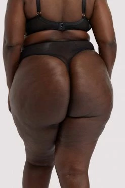 Playful Promises Curve Exclusive Knickers Lydia Black Diamante Highwaist Thong