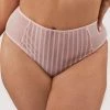 Playful Promises Curve Exclusive Presley Pink Stripe And Lace Trim Brief New In