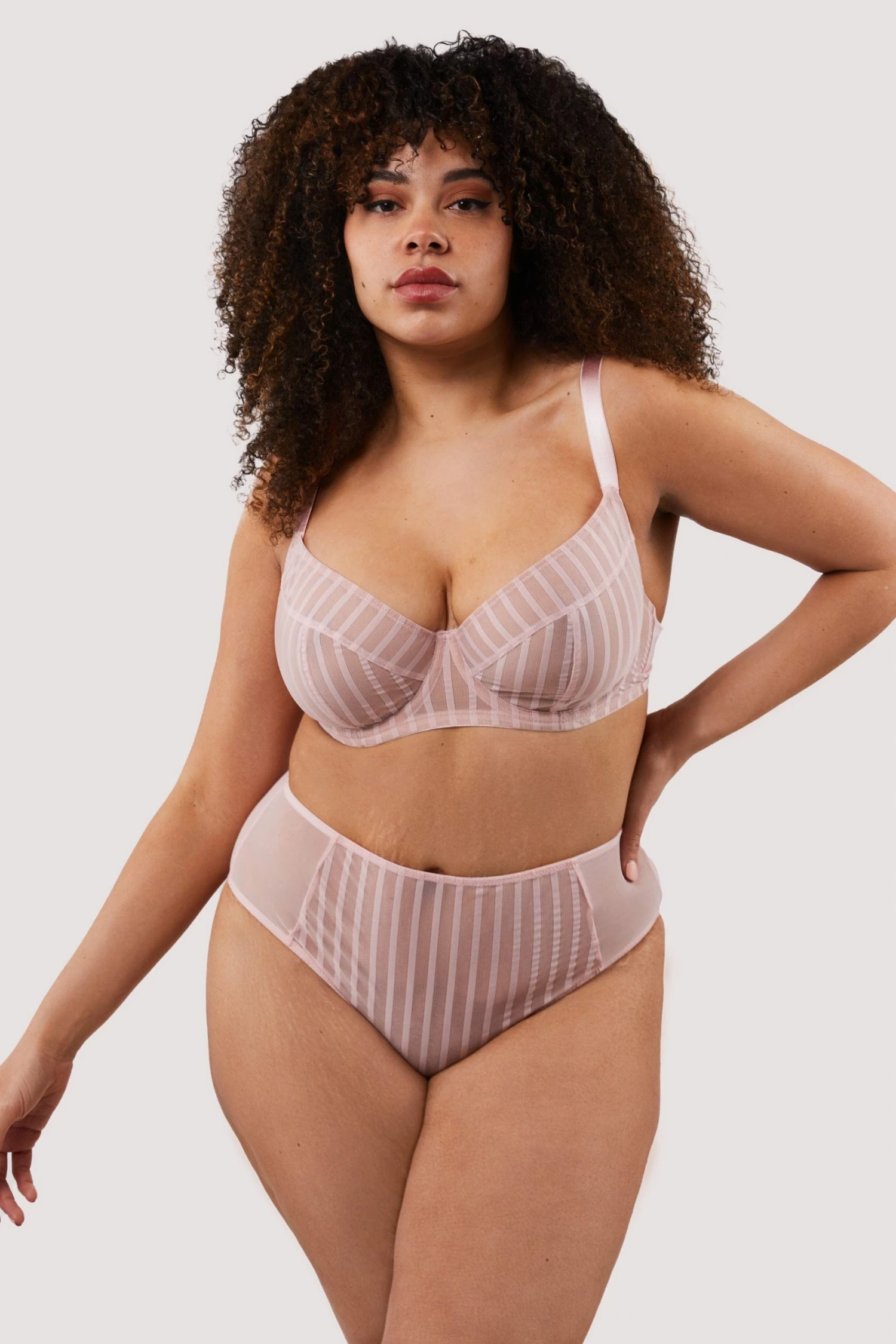 Hot Sale ๐ Playful Promises Curve Exclusive Presley Pink Stripe And Lace Trim Brief New In ๐ 3 Playful Promises Curve Exclusive Presley Pink Stripe And Lace Trim Brief New In