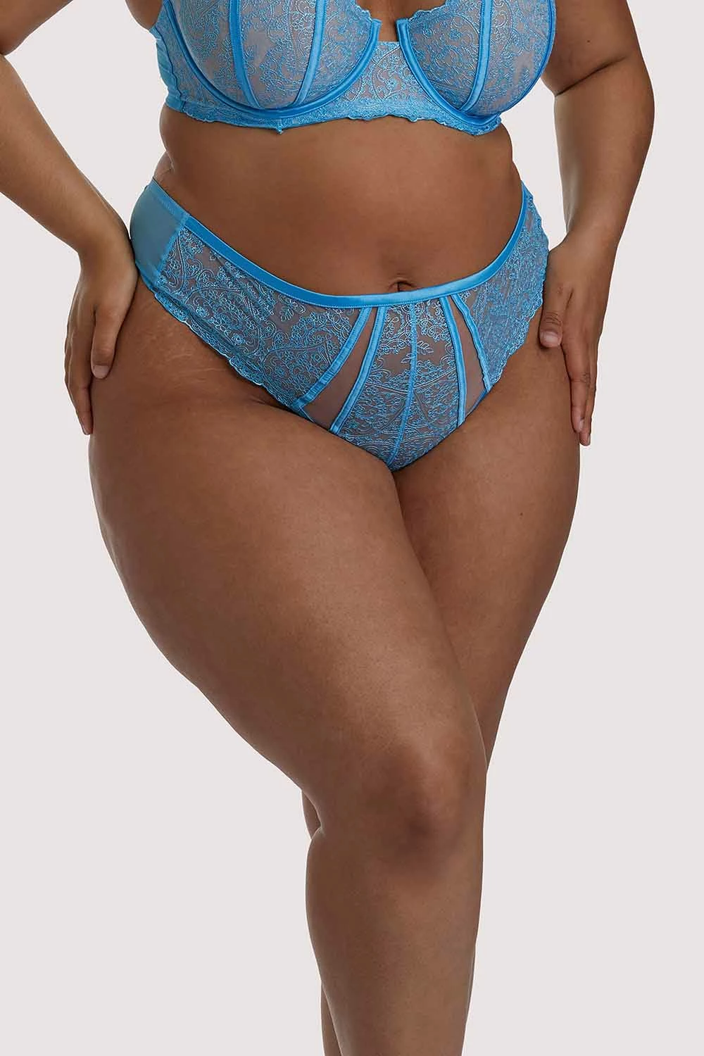 Best Pirce ๐ Playful Promises Curve Exclusive Peyton Blue Embroidery High Waist Thong Knickers ๐ฏ 1 Playful Promises Curve Exclusive Peyton Blue Embroidery High Waist Thong Knickers