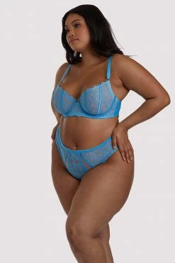 Best Pirce ๐ Playful Promises Curve Exclusive Peyton Blue Embroidery High Waist Thong Knickers ๐ฏ 10 Playful Promises Curve Exclusive Peyton Blue Embroidery High Waist Thong Knickers