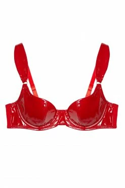 Hustler Maxine Red PVC Plunge Bra New In