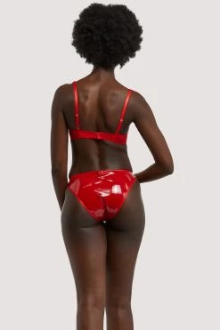 Hustler Maxine Red PVC Plunge Bra New In