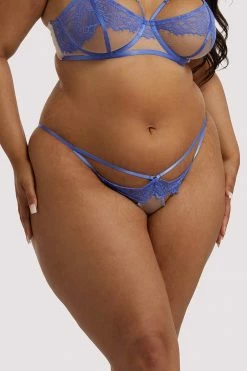 Hustler Free Sexy Summer Brief Mya Blue Lace Brief