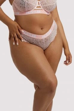 Hustler Branded Lace Baby Pink Brief