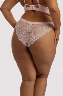 Hustler Branded Lace Baby Pink Brief