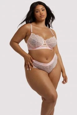 Hustler Branded Lace Baby Pink Brief