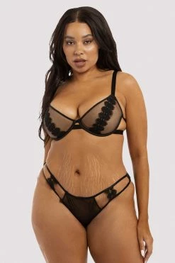 Hot Sale ❤️ Hustler Esther Black Lace Applique Bra Bras 🎉 11 Hustler Esther Black Lace Applique Bra Bras