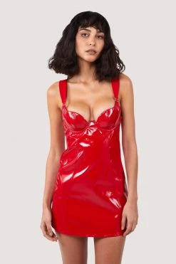 Hustler Maxine Red PVC Wired Dress