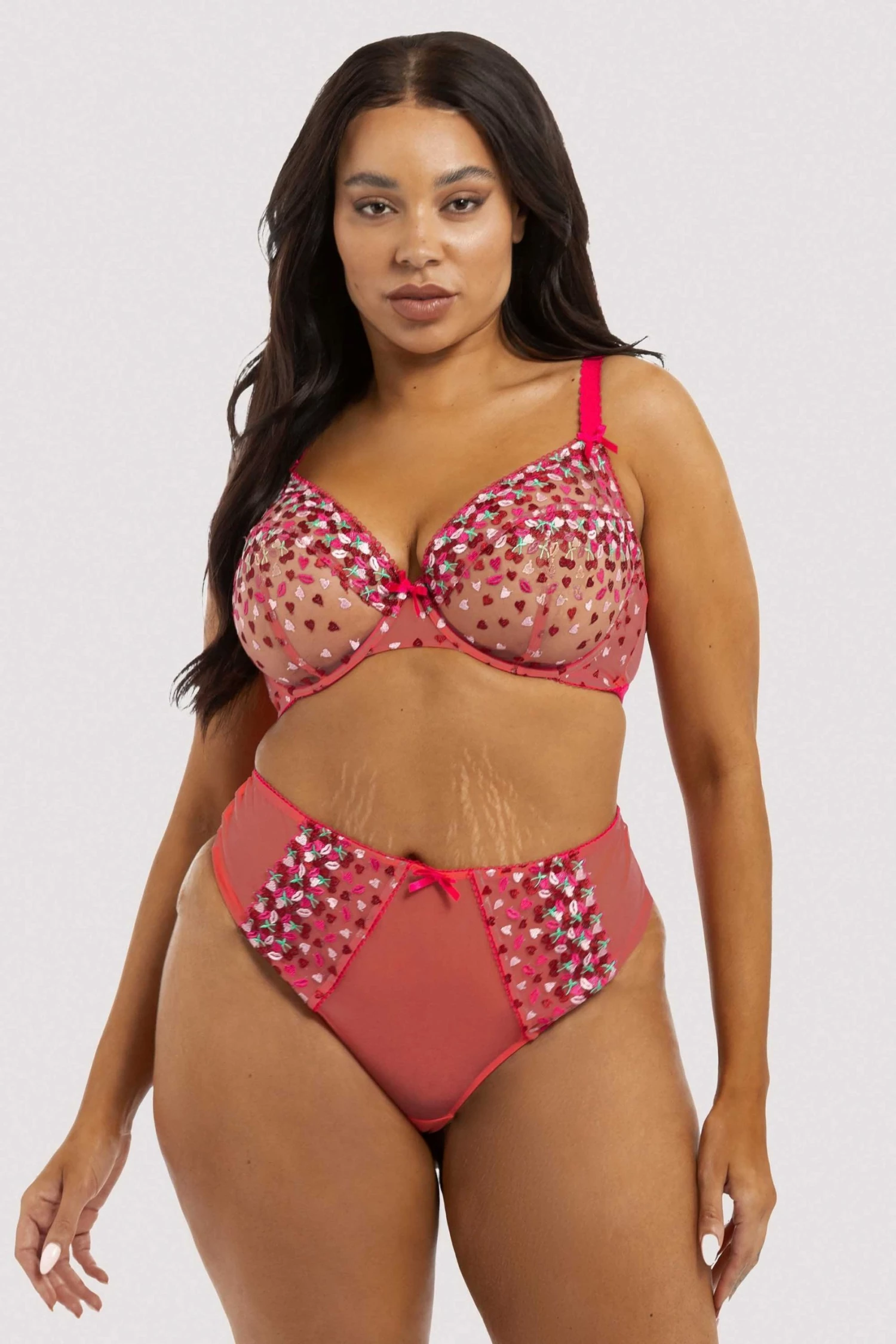 Flash Sale ๐ Playful Promises Free Sexy โ๏ธ Summer Brief Cherry Embroidery Coral Highwaisted Thong ๐ 7 Playful Promises Free Sexy Summer Brief Cherry Embroidery Coral Highwaisted Thong