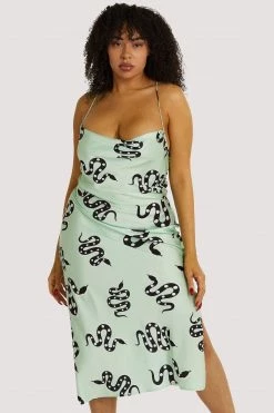 Kilo Brava Nightwear Green Moon Snake Dress