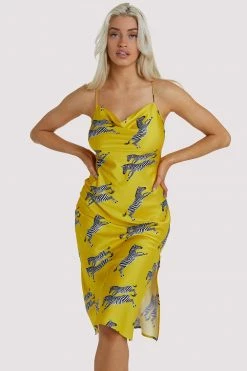 Kilo Brava Nightwear Mustard Zebra Dress