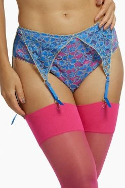 Regalia Aviyah Contrast Lace Suspender High Waist Brief Knickers