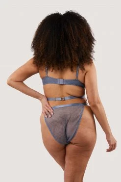 Wolf & Whistle Bodies Selena Blue High Leg Bodysuit