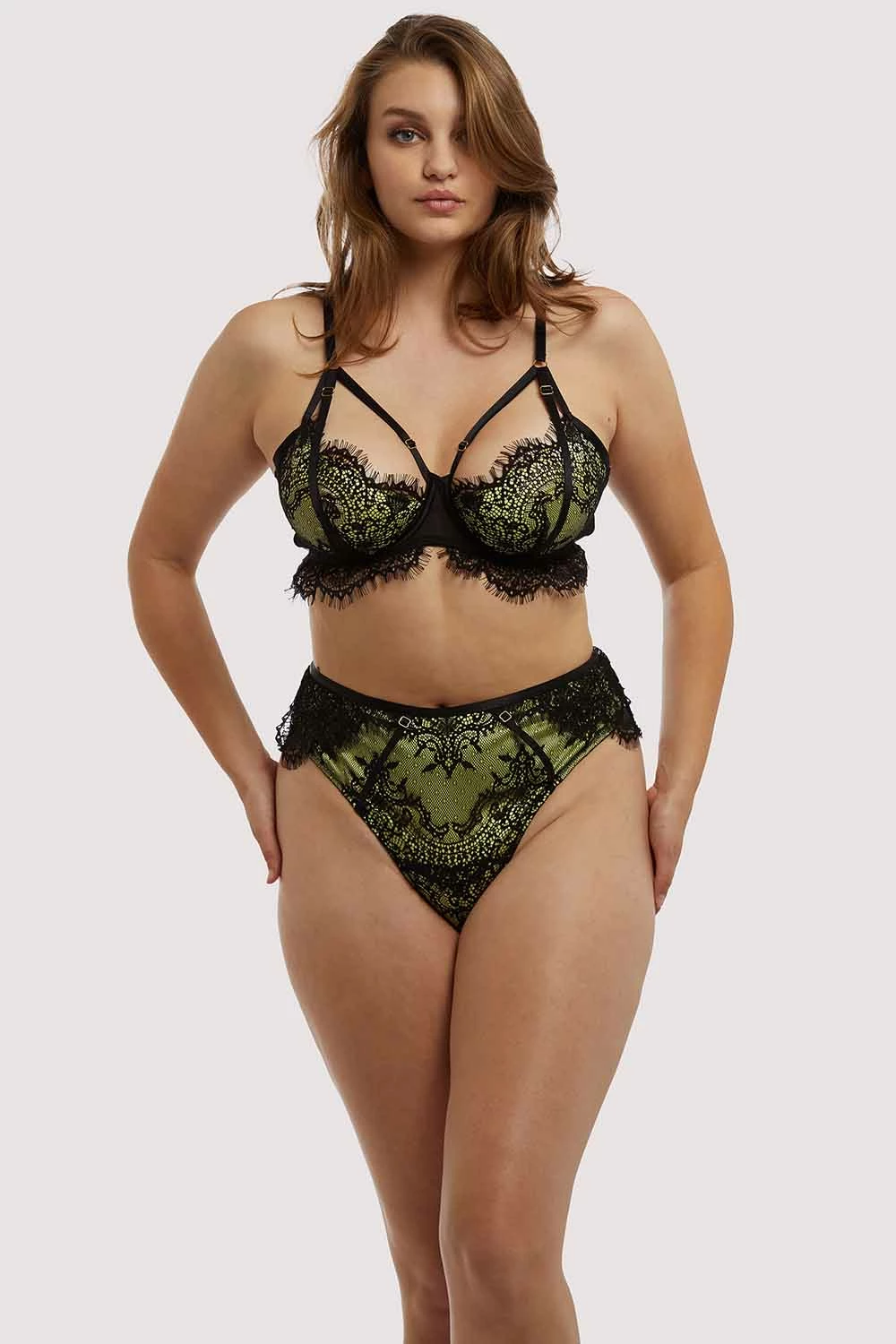 Coupon 🤩 Wolf & Whistle New In Bras Nora Lime Net And Black Embroidery Bra 🤩 5 Wolf & Whistle New In Bras Nora Lime Net And Black Embroidery Bra