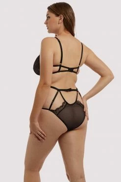Wolf & Whistle Teigan Black Lace Up Strappy Body Bodies