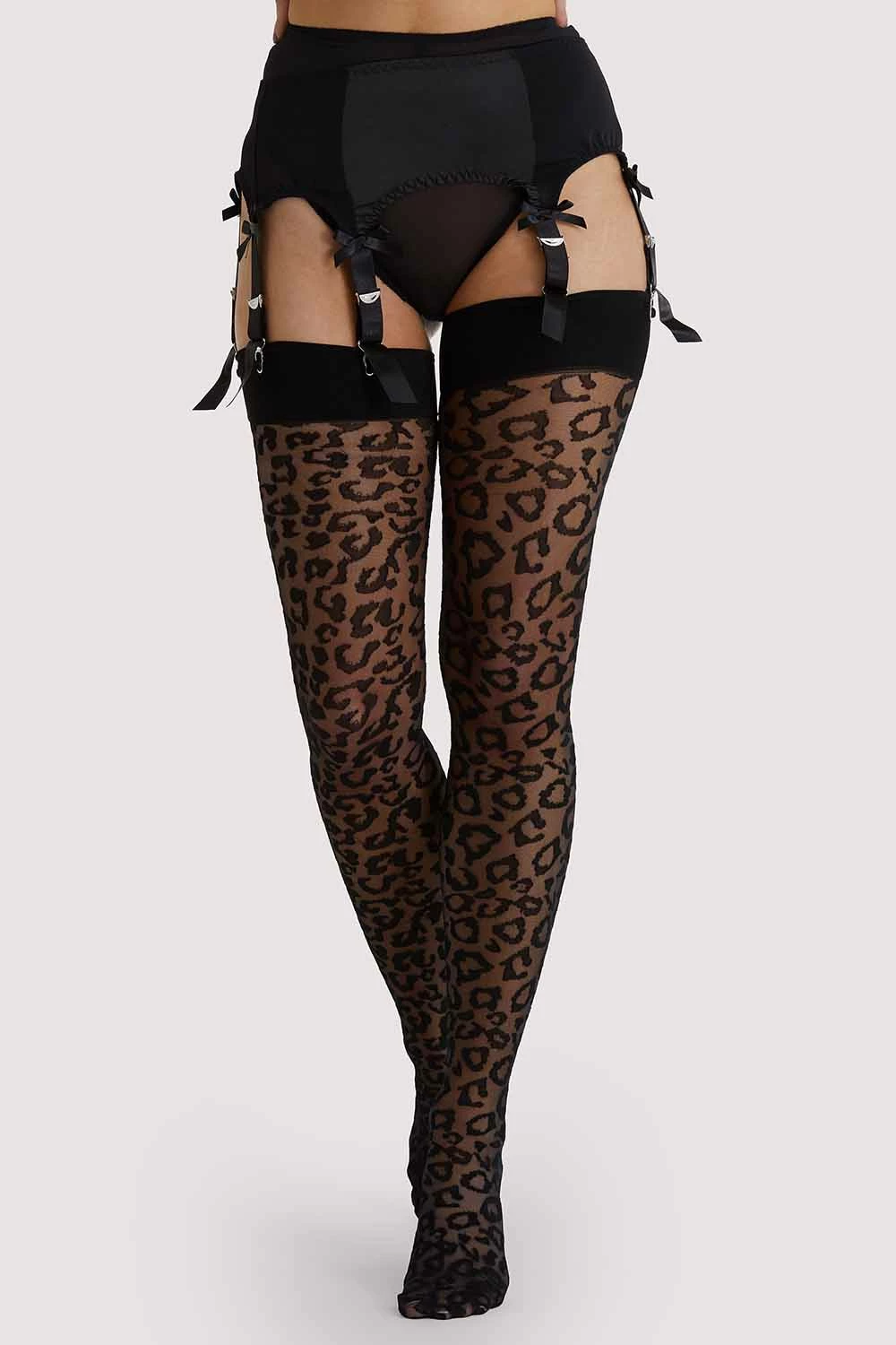 Cheap ๐ Playful Promises Black/Black Leopard Knit Stockings ๐ 2 Playful Promises Black/Black Leopard Knit Stockings