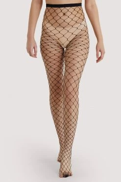 Bettie Page Lingerie Hosiery Fence Net Tights - Black US 4 - 18