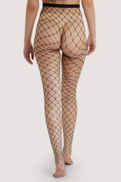 Bettie Page Lingerie Hosiery Fence Net Tights - Black US 4 - 18