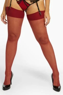 Playful Promises Hosiery Seamed Stockings Merlot US 4 - 18