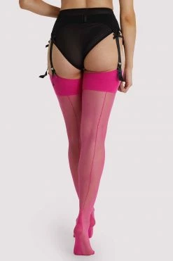 Playful Promises Seamed Stocking Pink Peacock US 4 - 18 Hosiery
