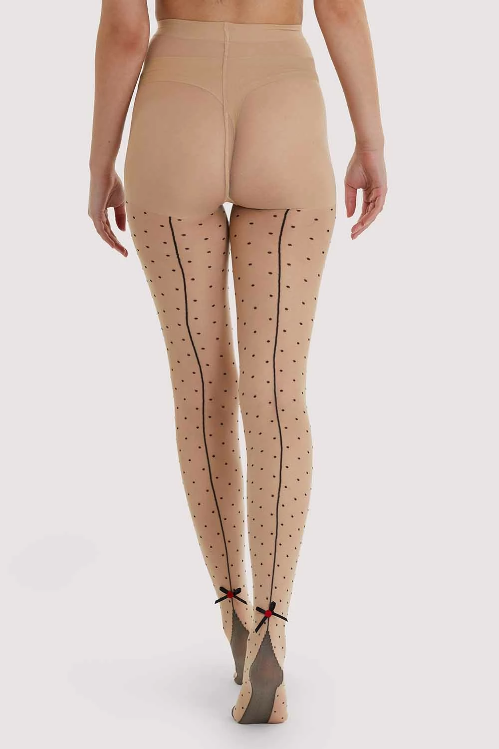 Discount โ๏ธ Playful Promises Dotty Seamed Tights With Bow Light Nude/Black US 4 - 18 ๐ 1 Playful Promises Dotty Seamed Tights With Bow Light Nude/Black US 4 - 18