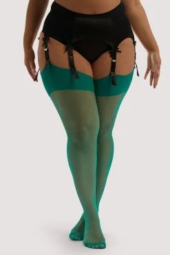 Playful Promises Hosiery Emerald Green Seamed Stocking