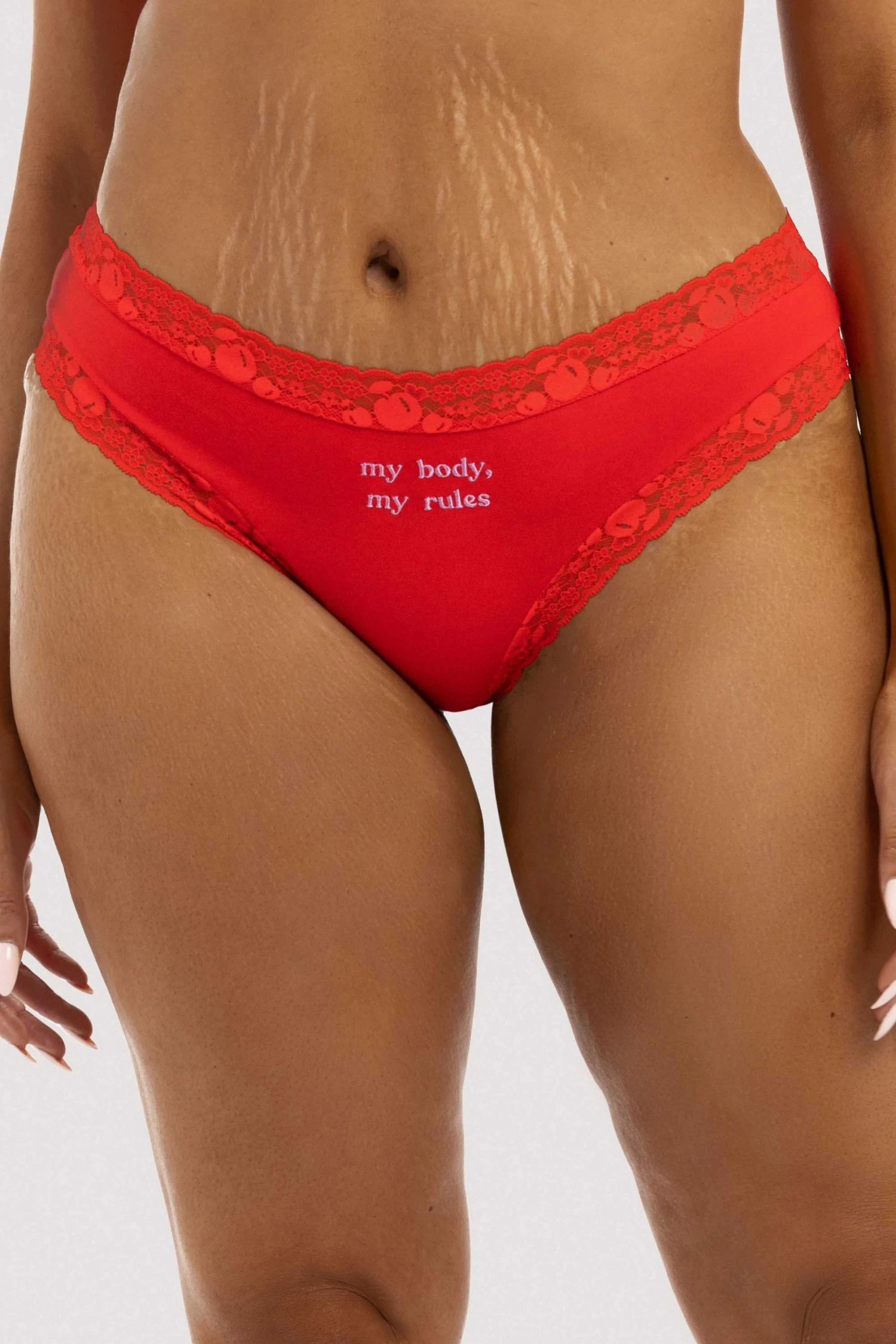 Best deal 👍 Squish Knickers My Body, My Rules Red Embroidered Brief 🌟 1 Squish Knickers My Body, My Rules Red Embroidered Brief