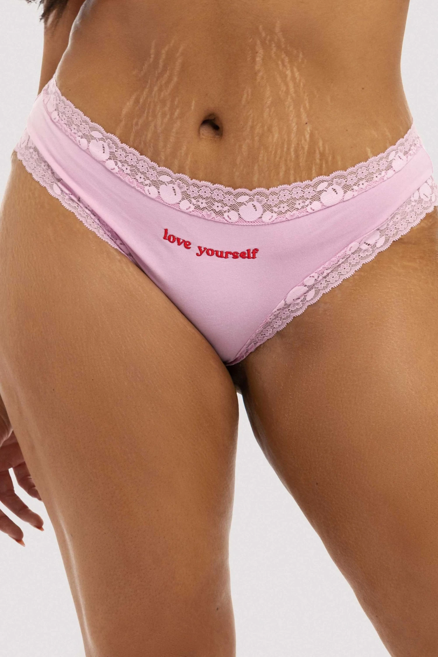 Hot Sale ๐ Squish Squish X Playful Promises Love Yourself Pink Embroidered Brief ๐ 1 Squish Squish X Playful Promises Love Yourself Pink Embroidered Brief